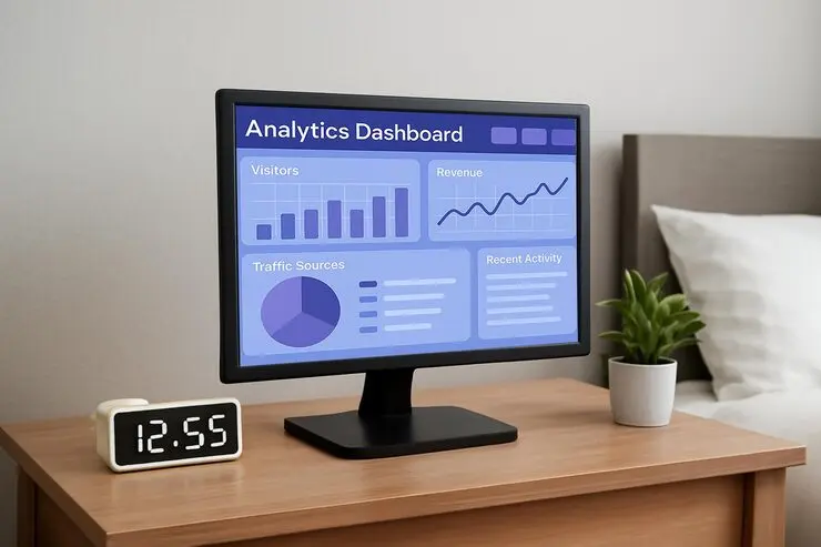 analytics dashboard monitor displayed